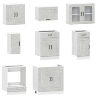 Set Mobili da Cucina 8 pz Kalmar Grigio Cemento in Truciolato