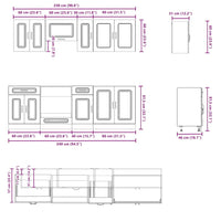 Set Mobili da Cucina 8 pz Kalmar Grigio Cemento in Truciolato 3314825