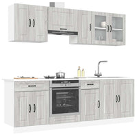 Set Mobili da Cucina 8 pz Kalmar Grigio Sonoma in Truciolato 3314827