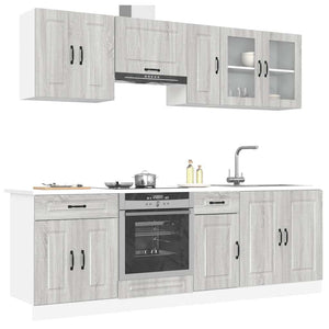 Set Mobili da Cucina 8 pz Kalmar Grigio Sonoma in Truciolato