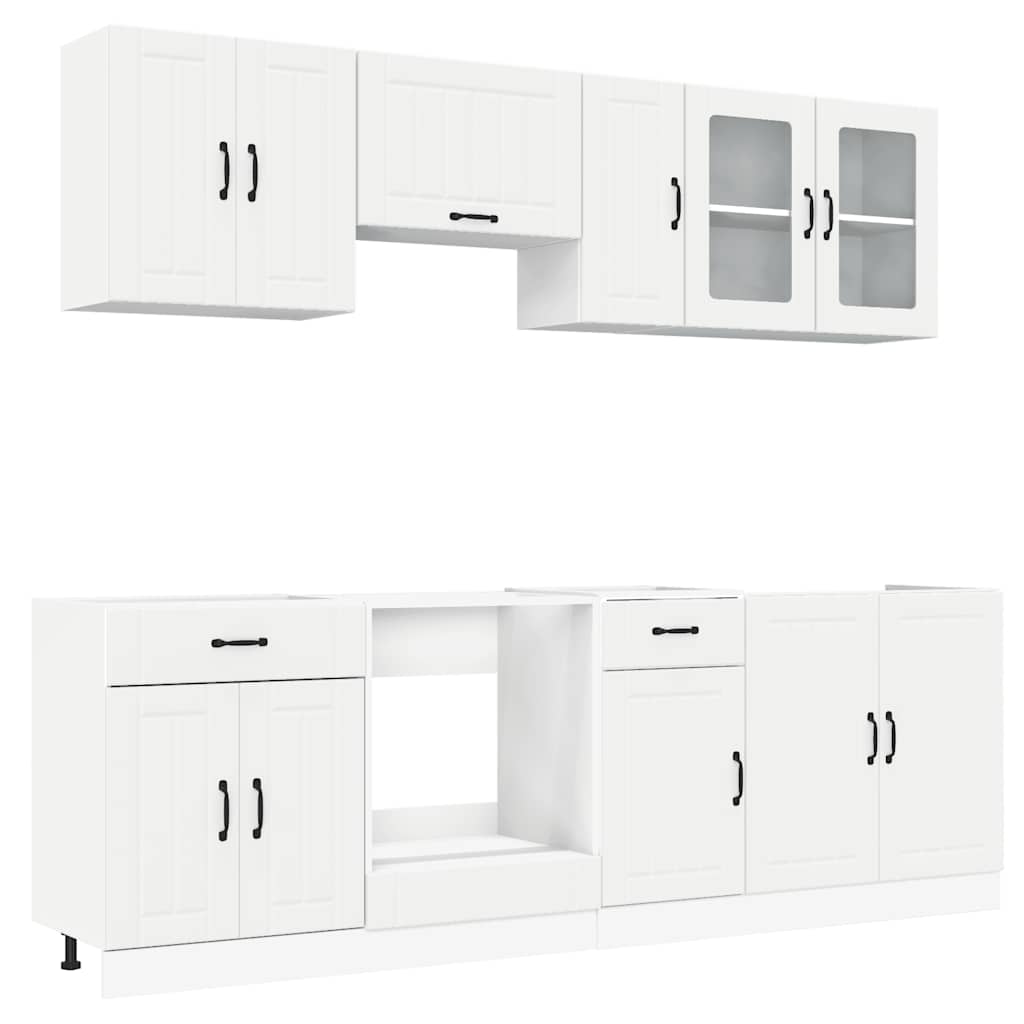 Set Mobili da Cucina 8 pz Kalmar Bianco Legno Multistrato 3314831