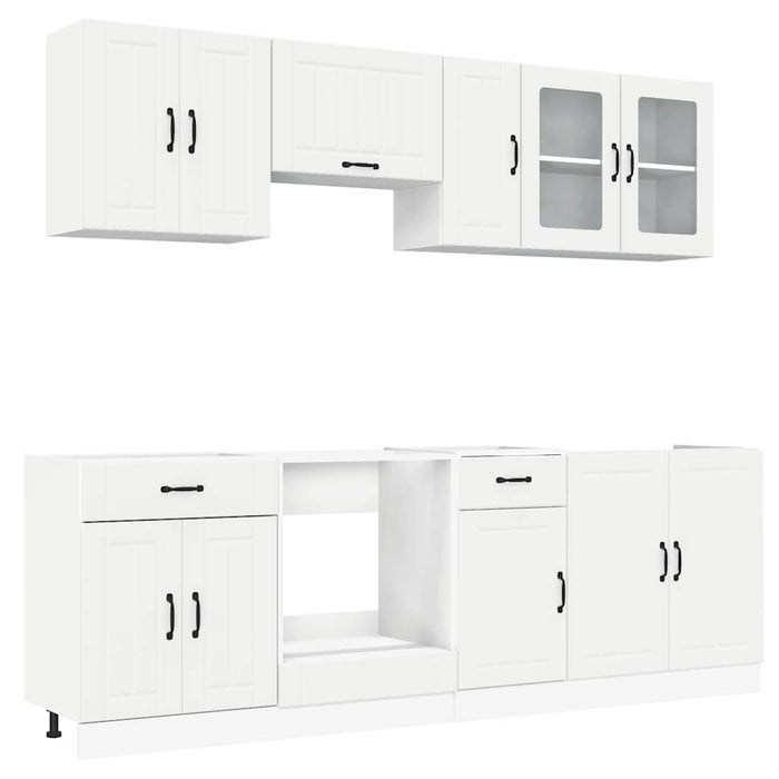 Set Mobili da Cucina 8 pz Kalmar Bianco Legno Multistrato 3314831
