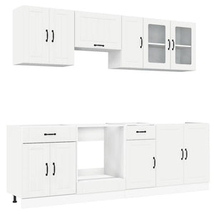 Set Mobili da Cucina 8 pz Kalmar Bianco Legno Multistrato