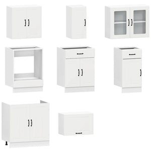 Set Mobili da Cucina 8 pz Kalmar Bianco Legno Multistrato 3314831