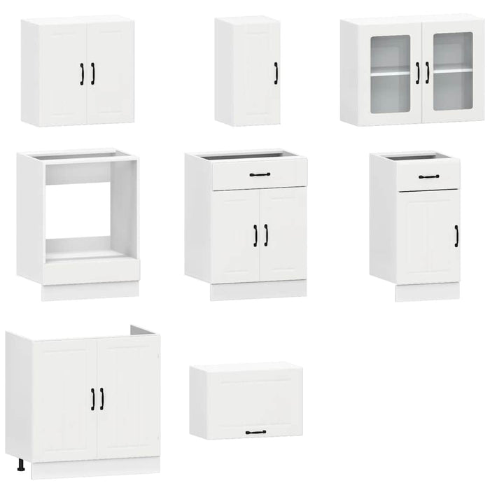 Set Mobili da Cucina 8 pz Kalmar Bianco Legno Multistrato 3314831