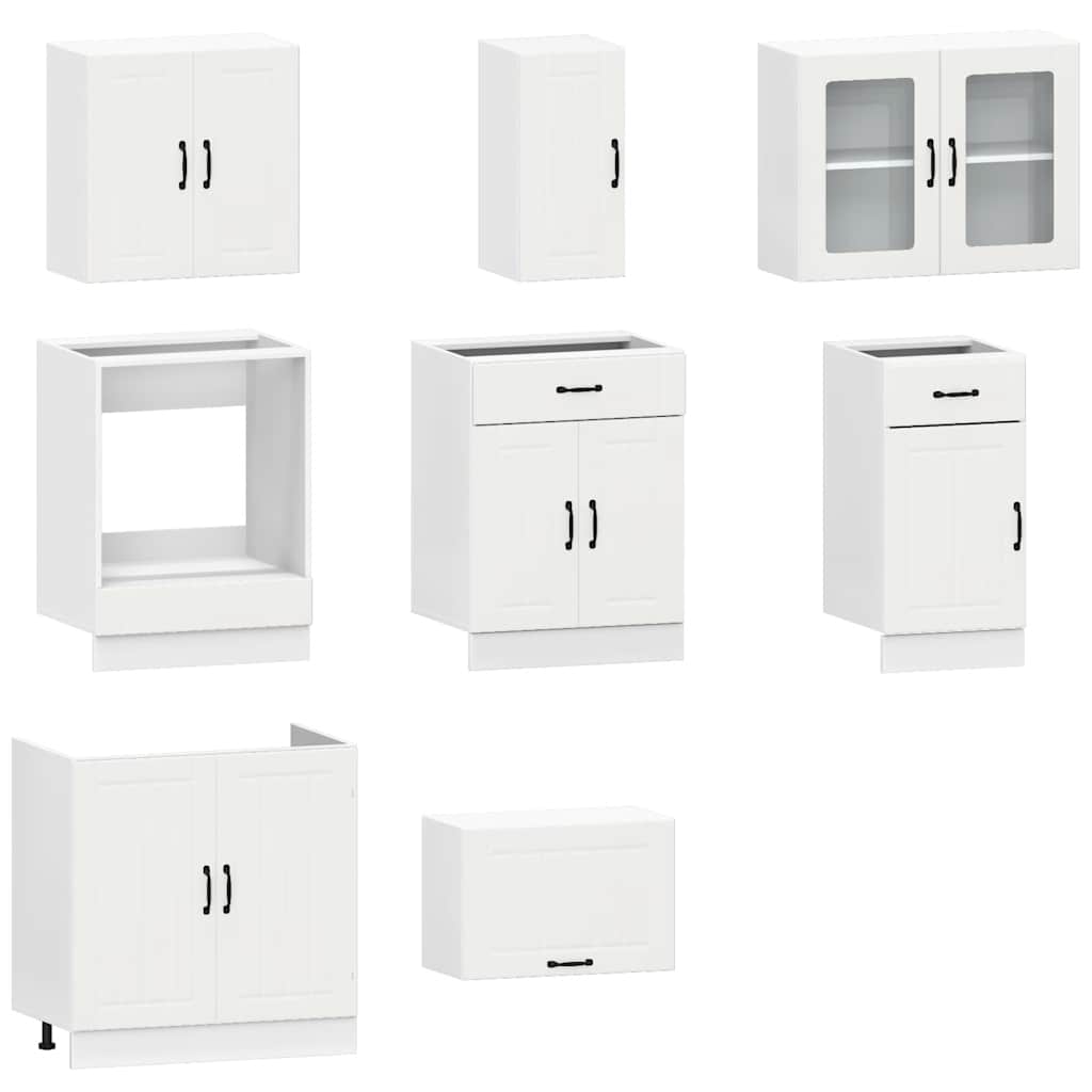 Set Mobili da Cucina 8 pz Kalmar Bianco Legno Multistrato
