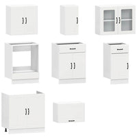 Set Mobili da Cucina 8 pz Kalmar Bianco Legno Multistrato