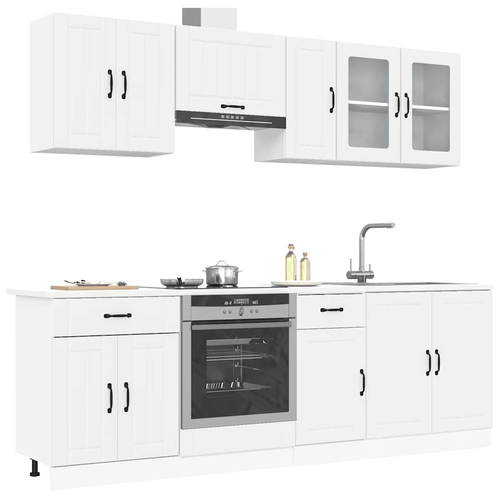 Set Mobili da Cucina 8 pz Kalmar Bianco Legno Multistrato 3314831