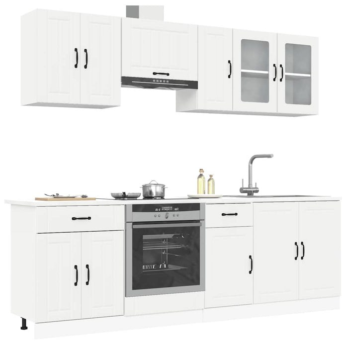 Set Mobili da Cucina 8 pz Kalmar Bianco Legno Multistrato 3314831