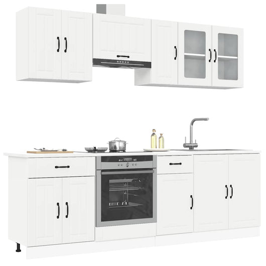 Set Mobili da Cucina 8 pz Kalmar Bianco Legno Multistrato