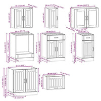 vidaXL Set Mobili da Cucina 8 pz Lucca Rovere Fumo Legno Multistrato