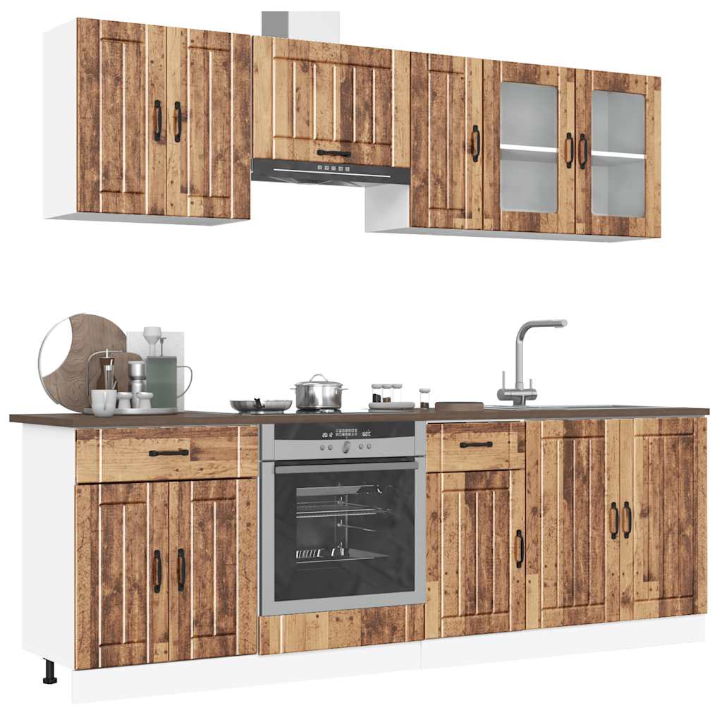 vidaXL Set Mobili da Cucina 8 pz Kalmar Legno Vecchio in Truciolato