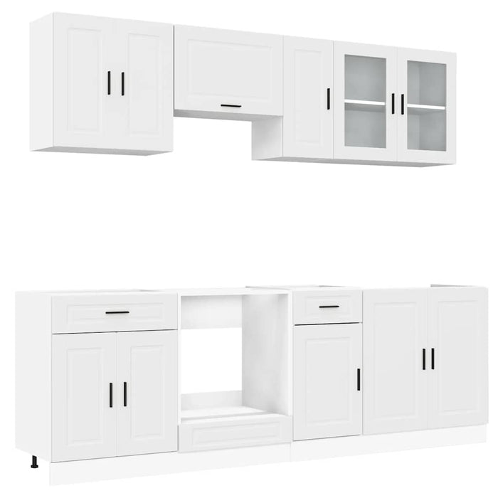 Set Mobili da Cucina 8 pz Porto Bianco Legno Multistrato 3314841