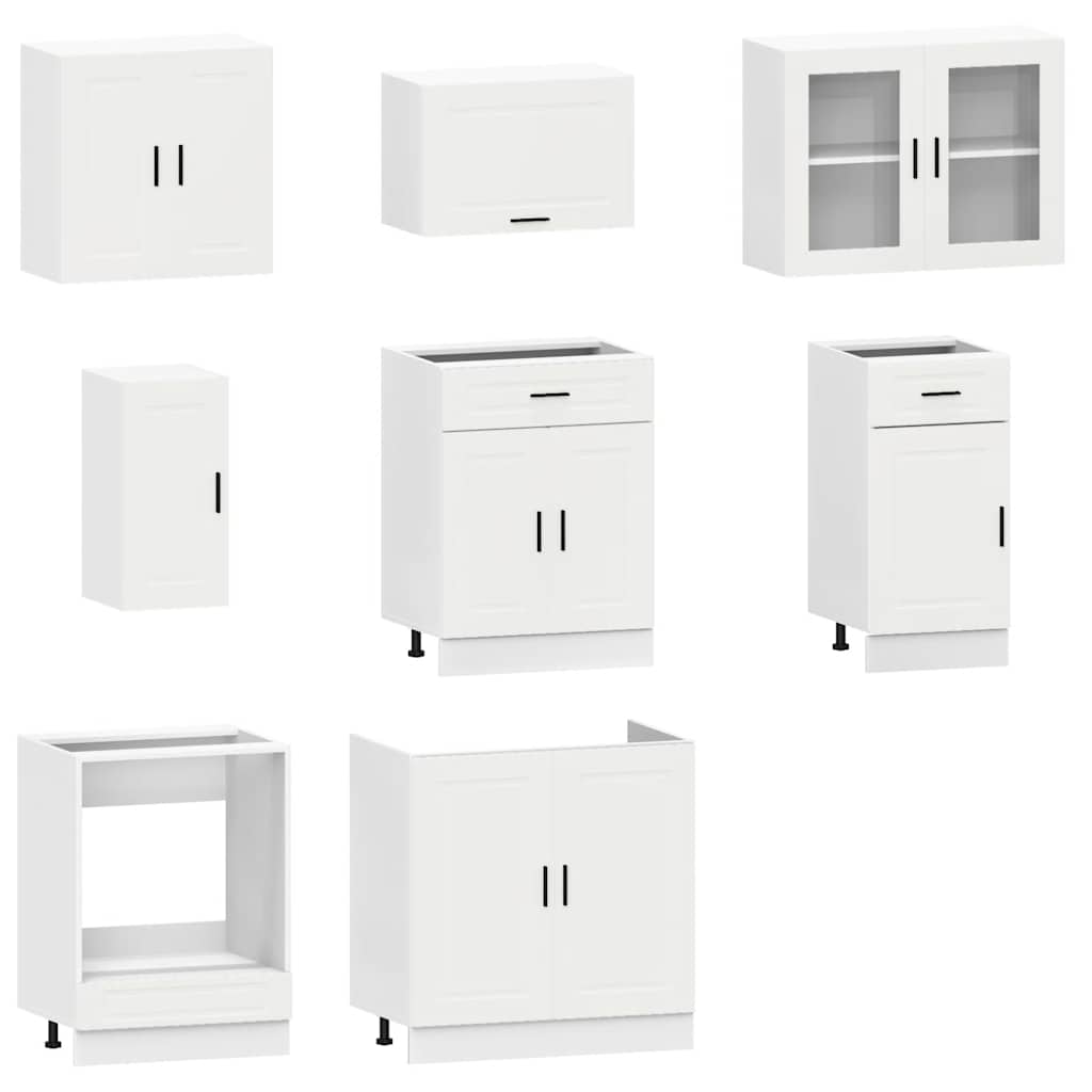 Set Mobili da Cucina 8 pz Porto Bianco Legno Multistrato 3314841