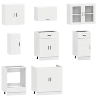 Set Mobili da Cucina 8 pz Porto Bianco Legno Multistrato 3314841