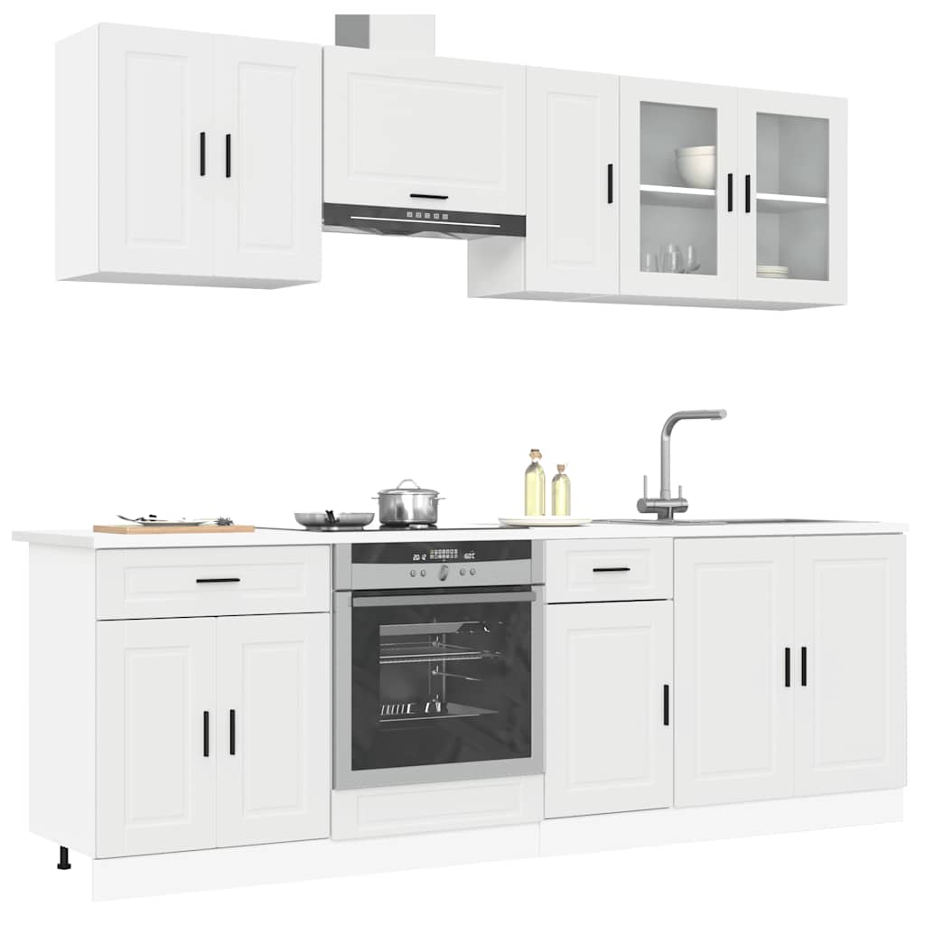 Set Mobili da Cucina 8 pz Porto Bianco Legno Multistrato 3314841