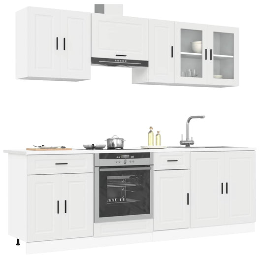 Set Mobili da Cucina 8 pz Porto Bianco Legno Multistrato 3314841