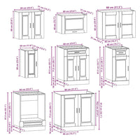 Set Mobili da Cucina 8 pz Kalmar Rovere Artigianale Truciolato