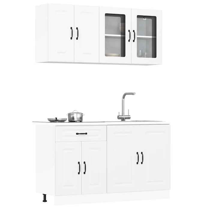 Set Mobili da Cucina 4 pz Kalmar Bianchi Legno Multistrato