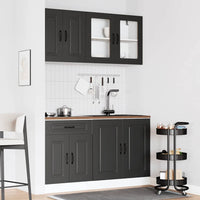 Set Mobili da Cucina 4 pz Kalmar Neri Legno Multistrato 3314852