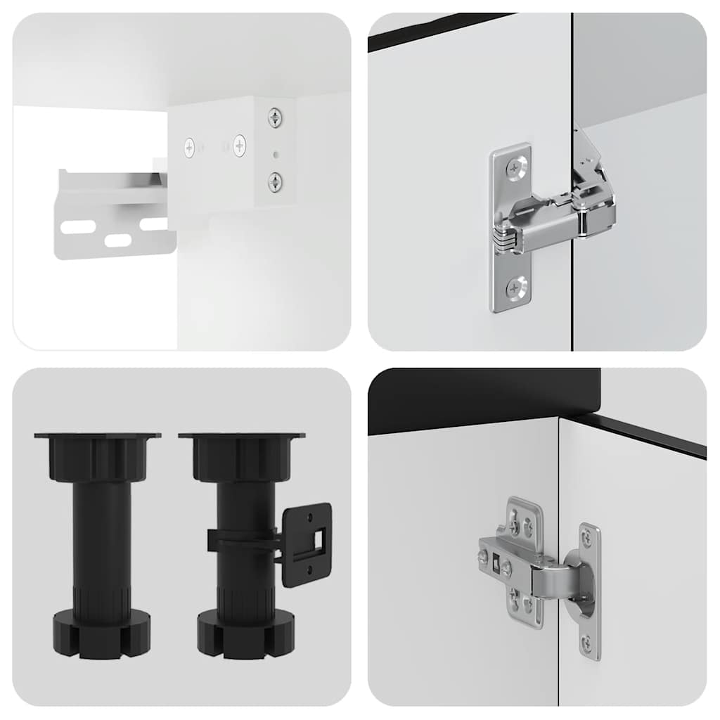 Set Mobili da Cucina 4 pz Kalmar Neri Legno Multistrato