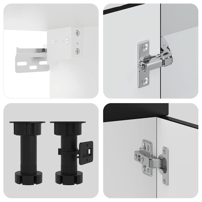 Set Mobili da Cucina 4 pz Kalmar Neri Legno Multistrato