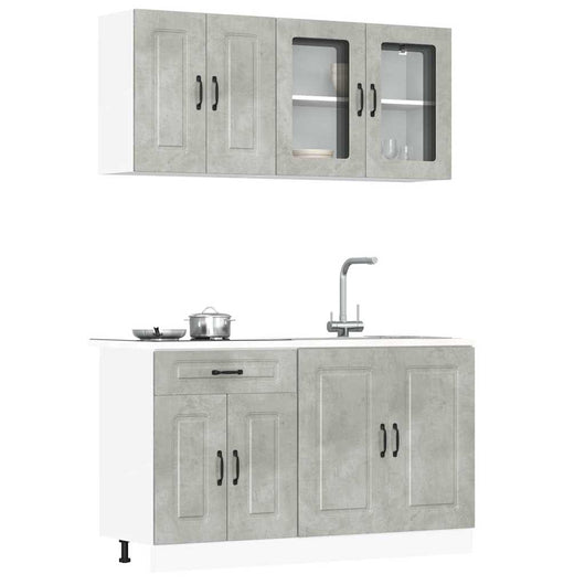 Set Mobili da Cucina 4 pz Kalmar Grigio Cemento in Truciolato 3314855