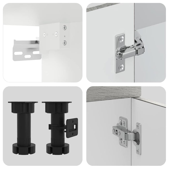 vidaXL Set Mobili da Cucina 4 pz Kalmar Grigio Sonoma in Truciolato