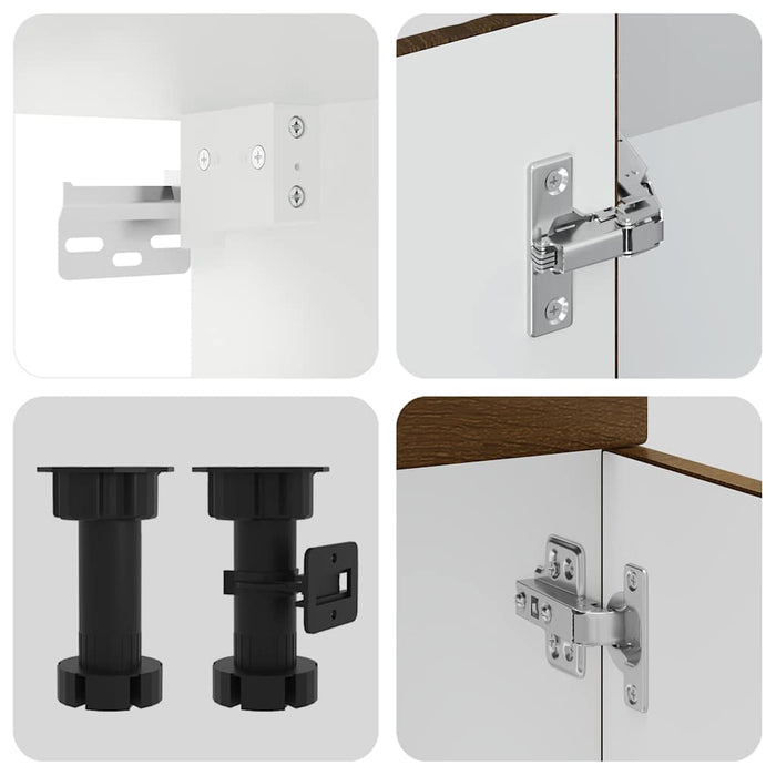 Set Mobili da Cucina 4 pz Kalmar Rovere Marrone in Truciolato 3314858