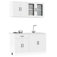 vidaXL Set Mobili da Cucina 4 pz Lucca Bianchi Legno Multistrato