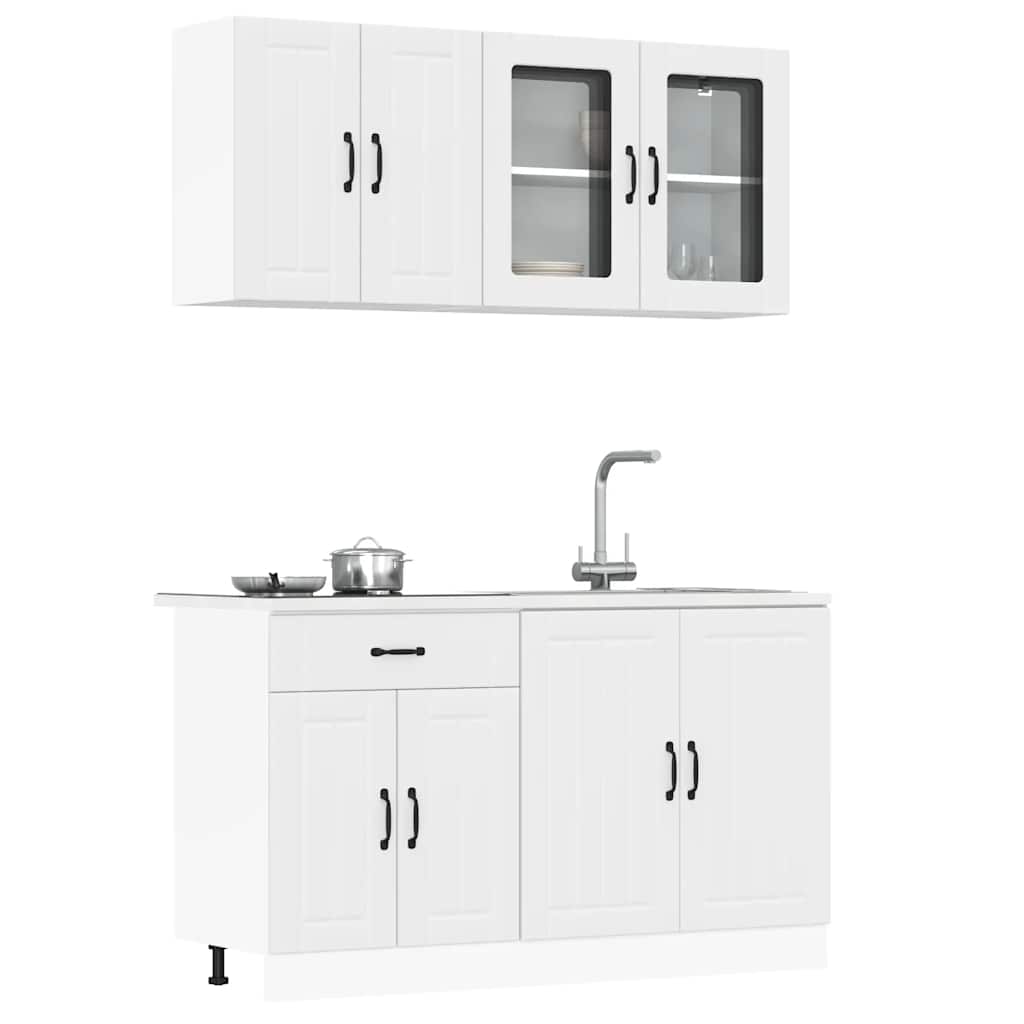 Set Mobili da Cucina 4 pz Lucca Bianchi Legno Multistrato 3314861