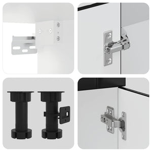 Set Mobili da Cucina 4 pz Lucca Neri Legno Multistrato 3314862