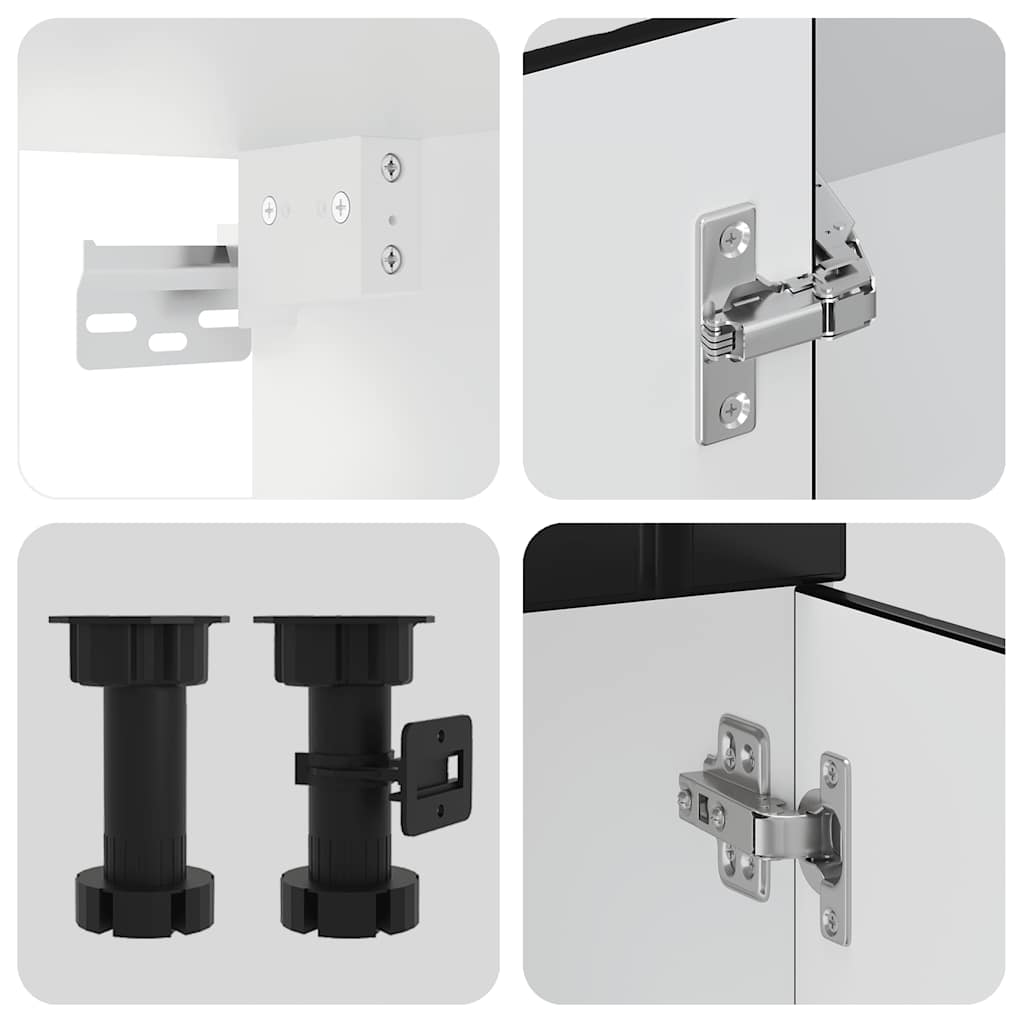 vidaXL Set Mobili da Cucina 4 pz Lucca Neri Legno Multistrato