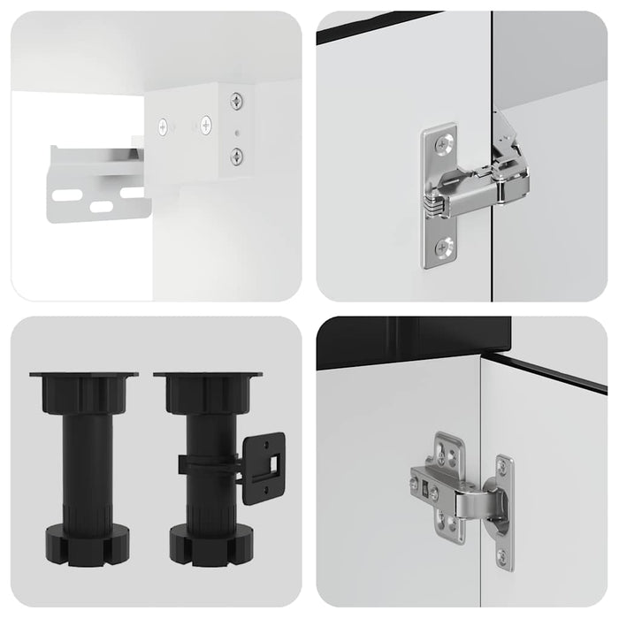 vidaXL Set Mobili da Cucina 4 pz Lucca Neri Legno Multistrato