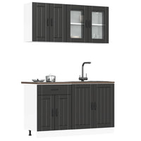 Set Mobili da Cucina 4 pz Lucca Neri Legno Multistrato 3314862