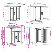 vidaXL Set Mobili da Cucina 4 pz Lucca Bianchi Lucido in Truciolato