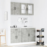 Set Mobili da Cucina 4 pz-Armadietto Cucina Lucca Grigio Cemento in Truciolato