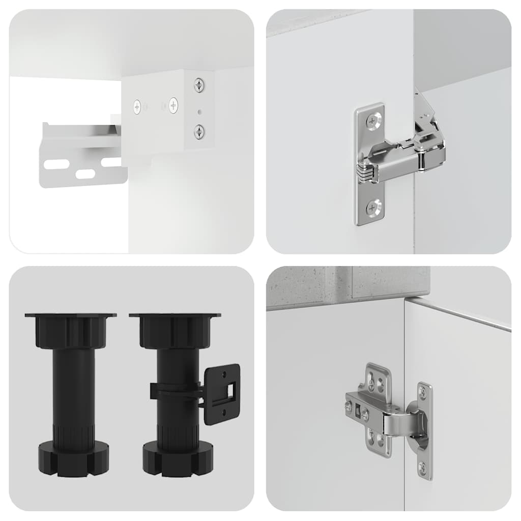 Set Mobili da Cucina 4 pz-Armadietto Cucina Lucca Grigio Cemento in Truciolato