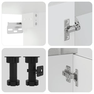 Set Mobili da Cucina 4 pz-Armadietto Cucina Lucca Grigio Cemento in Truciolato