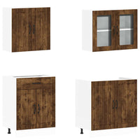 Set Mobili da Cucina 4 pz Kalmar Rovere Fumo Legno Multistrato