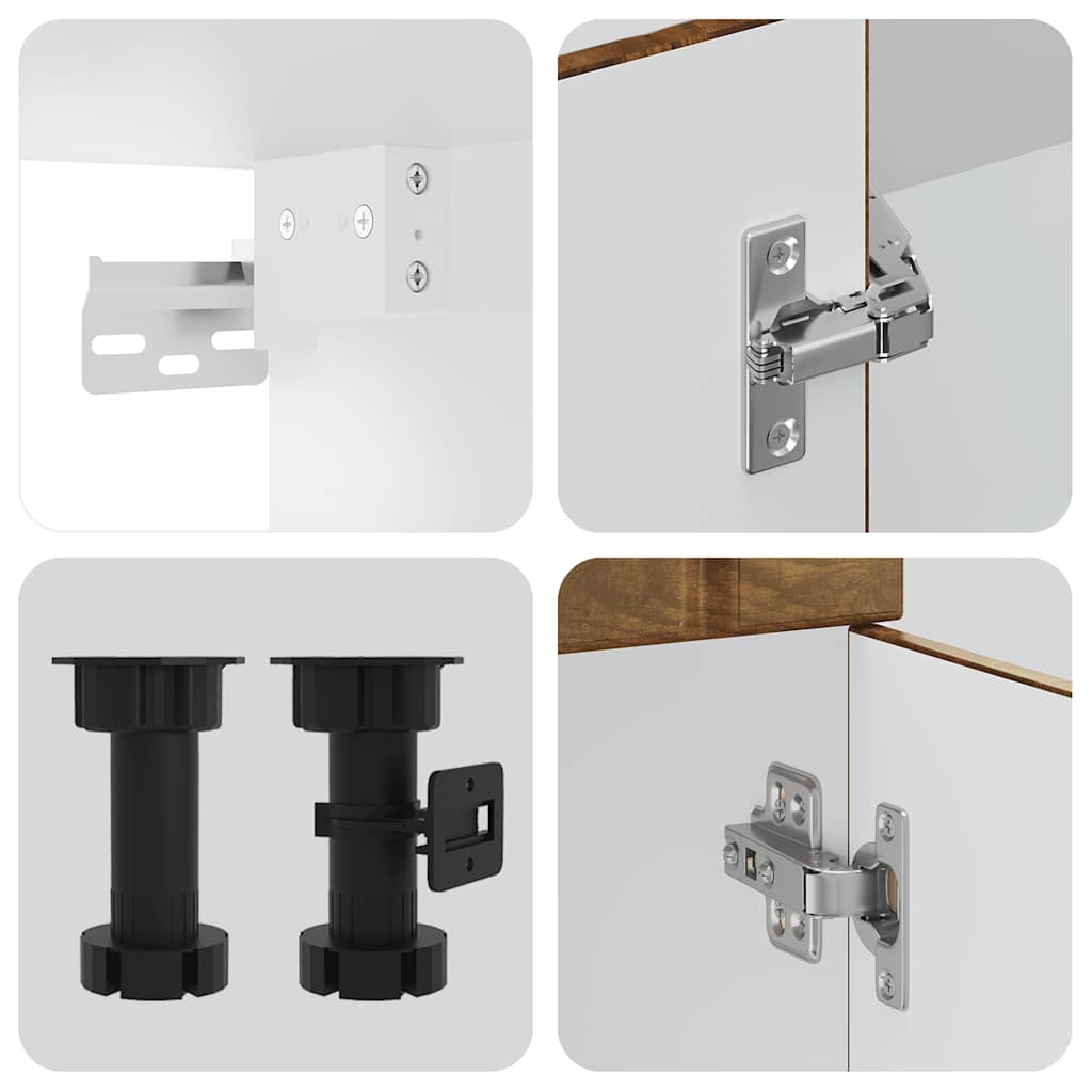 Set Mobili da Cucina 4 pz Lucca Rovere Fumo Legno Multistrato 3314866