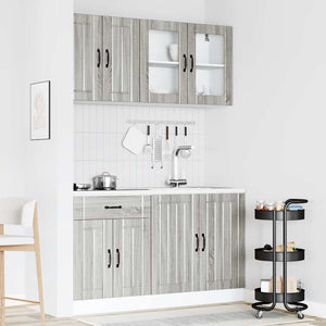 Set Mobili da Cucina 4 pz Kalmar Grigio Sonoma in Truciolato