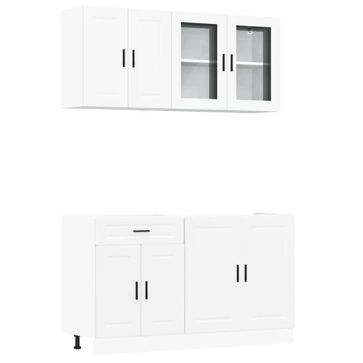 Set Mobili da Cucina 4 pz Kalmar Bianchi Legno Multistrato