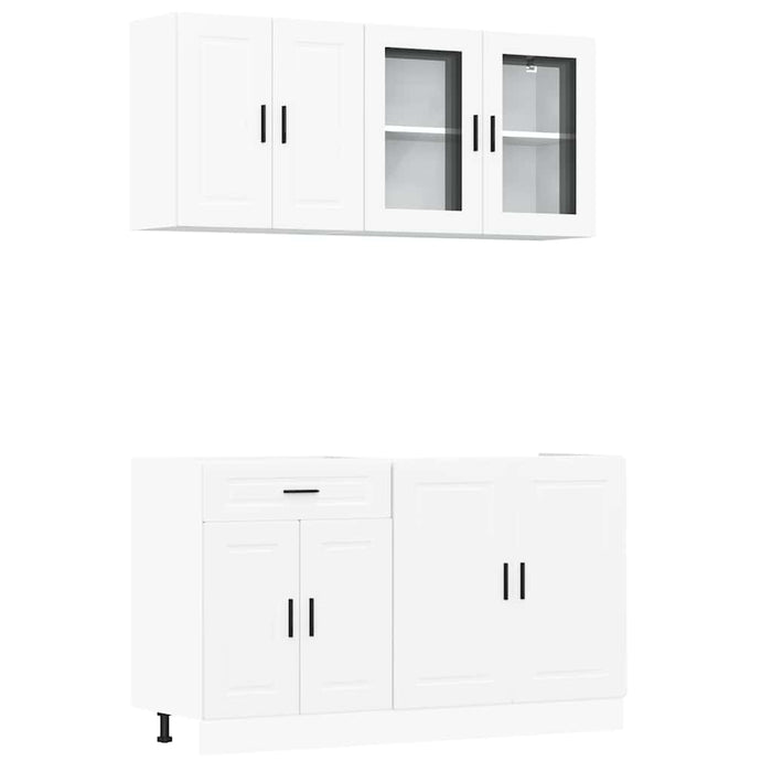 Set Mobili da Cucina 4 pz Kalmar Bianchi Legno Multistrato