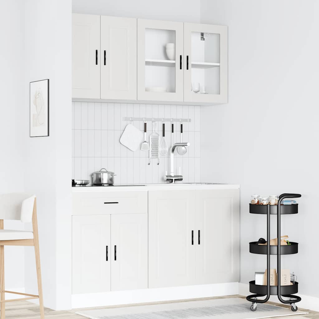 Set Mobili da Cucina 4 pz Kalmar Bianchi Legno Multistrato