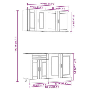 Set Mobili da Cucina 4 pz Porto Bianchi Legno Multistrato 3314871