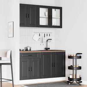 Set Mobili da Cucina 4 pz Kalmar Neri Legno Multistrato