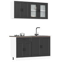 Set Mobili da Cucina 4 pz Porto Neri Legno Multistrato 3314872