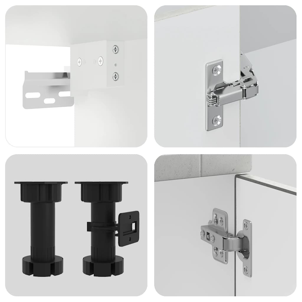 Set Mobili da Cucina 4 pz Porto Grigio Cemento in Truciolato 3314875