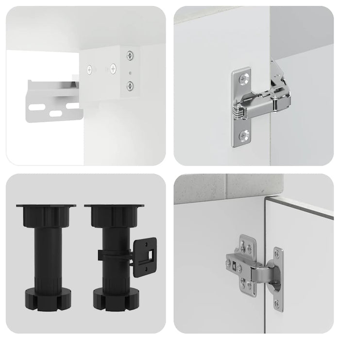 Set Mobili da Cucina 4 pz Porto Grigio Cemento in Truciolato 3314875